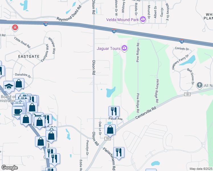map of restaurants, bars, coffee shops, grocery stores, and more near 2973 Viking Way in Tallahassee