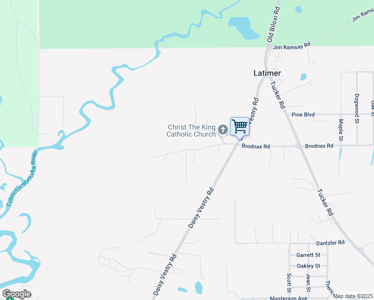 map of restaurants, bars, coffee shops, grocery stores, and more near 15715 Brodnax Road in Vancleave