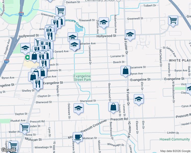map of restaurants, bars, coffee shops, grocery stores, and more near 4243 Byron Avenue in Baton Rouge