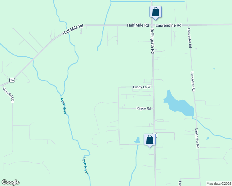 map of restaurants, bars, coffee shops, grocery stores, and more near 9400-9598 West Lundy Lane in Theodore