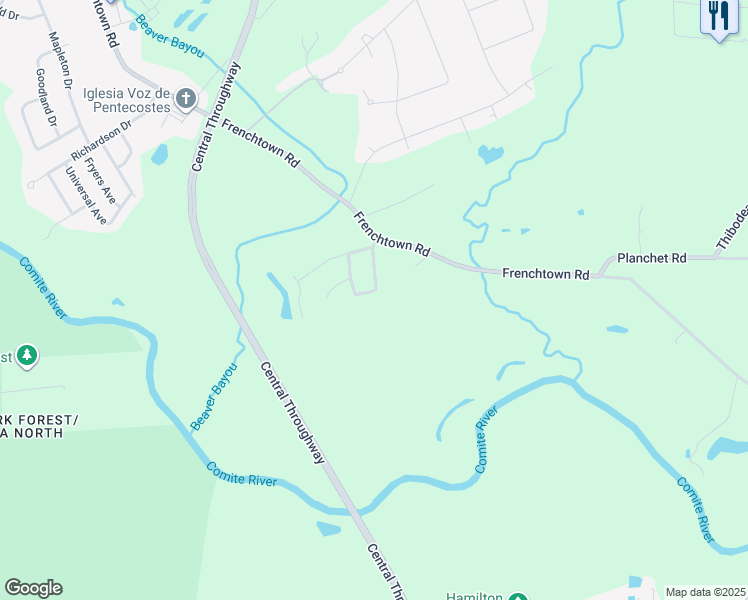 map of restaurants, bars, coffee shops, grocery stores, and more near 15526 South Post Oak Court in Central
