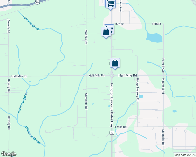 map of restaurants, bars, coffee shops, grocery stores, and more near 8243 Half Mile Road in Irvington