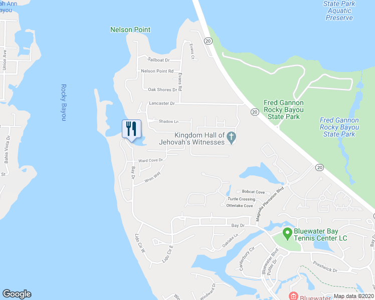 map of restaurants, bars, coffee shops, grocery stores, and more near 4248 Shadow Lane in Niceville