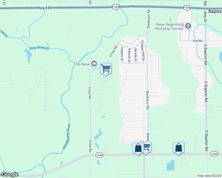 map of restaurants, bars, coffee shops, grocery stores, and more near 11052 Scariano Lane in Hammond