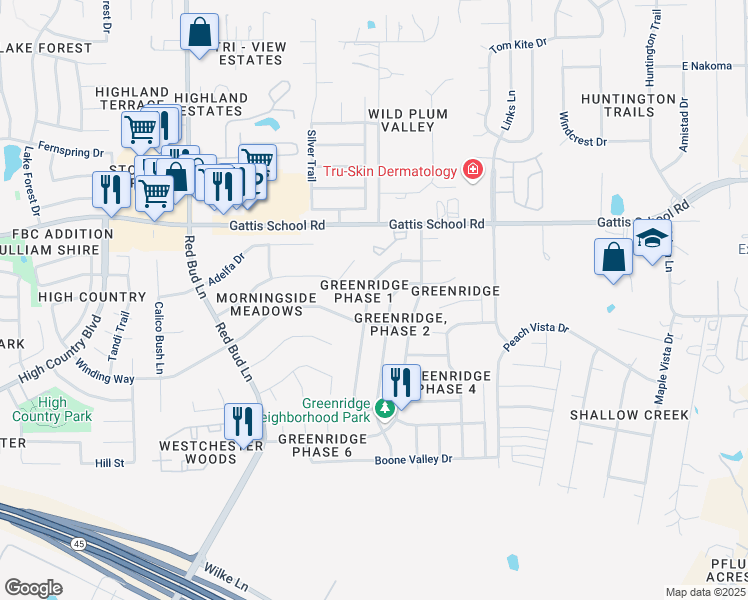 map of restaurants, bars, coffee shops, grocery stores, and more near 4403 Cisco Valley Drive in Round Rock