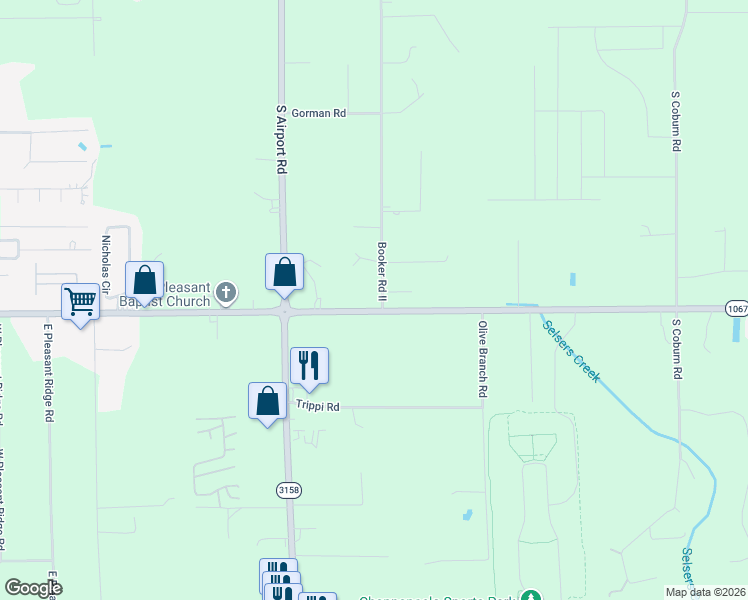 map of restaurants, bars, coffee shops, grocery stores, and more near 44015 Booker Road II in Hammond