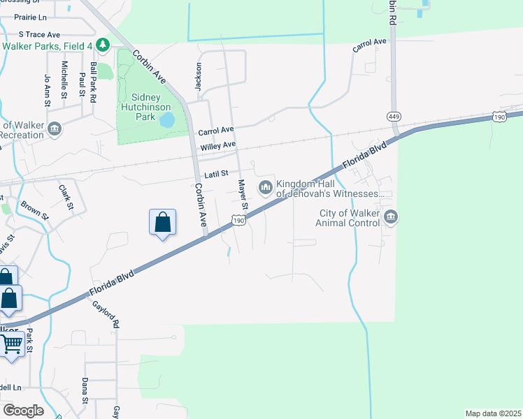 map of restaurants, bars, coffee shops, grocery stores, and more near 30060 Mayer Street in Walker