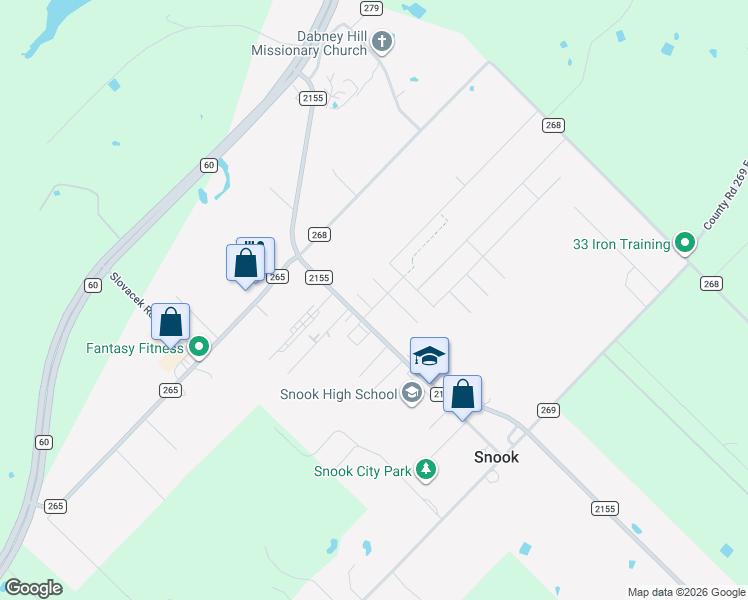 map of restaurants, bars, coffee shops, grocery stores, and more near 9875 Farm to Market 2155 Loop in Somerville