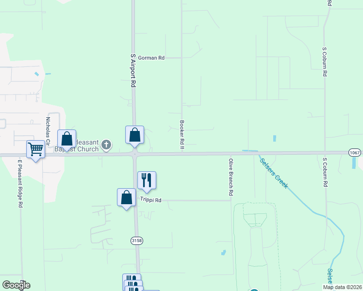 map of restaurants, bars, coffee shops, grocery stores, and more near 44015 Booker Road II in Hammond