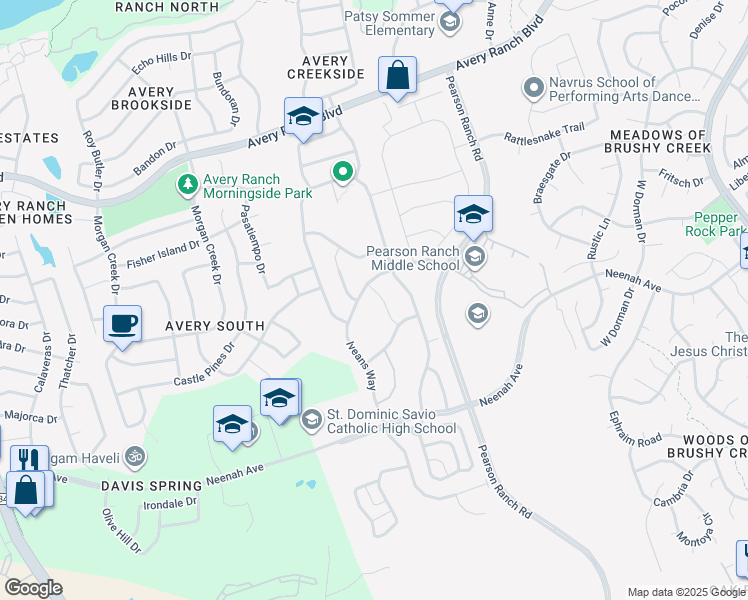 map of restaurants, bars, coffee shops, grocery stores, and more near 9416 Kyles Stake Road in Austin