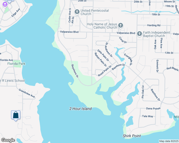 map of restaurants, bars, coffee shops, grocery stores, and more near 596 Tulip Tree Way in Niceville