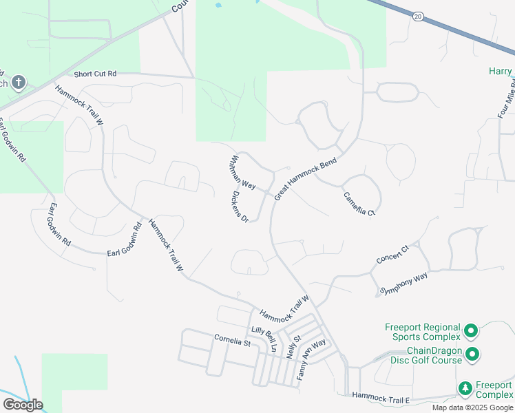 map of restaurants, bars, coffee shops, grocery stores, and more near 58 Dickens Drive in Freeport