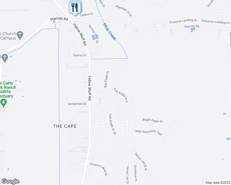 map of restaurants, bars, coffee shops, grocery stores, and more near 2919 Alaskan Way in Jacksonville