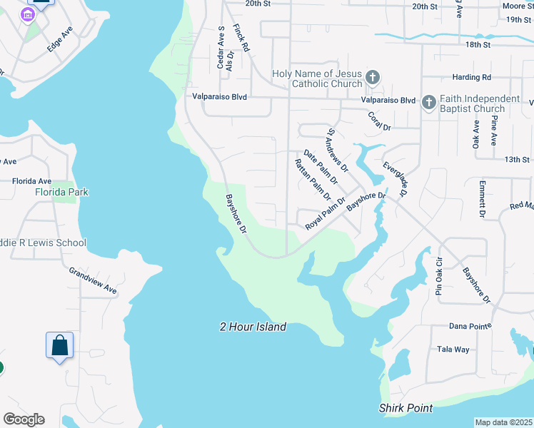 map of restaurants, bars, coffee shops, grocery stores, and more near 596 Tulip Tree Way in Niceville