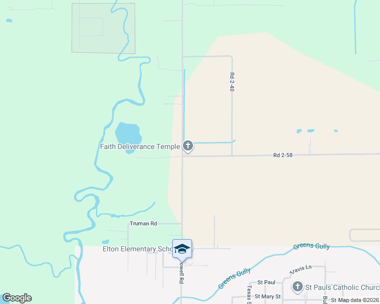 map of restaurants, bars, coffee shops, grocery stores, and more near 4772 Powell Road in Elton