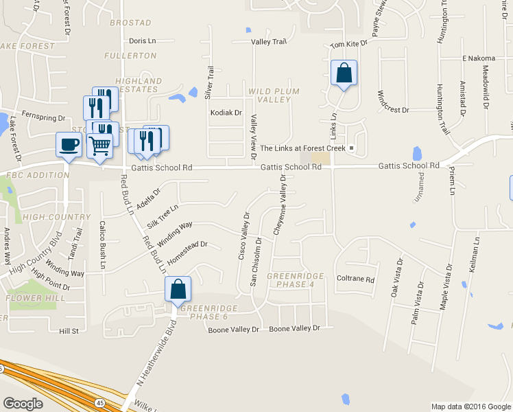 map of restaurants, bars, coffee shops, grocery stores, and more near 4403 Cisco Valley Drive in Round Rock