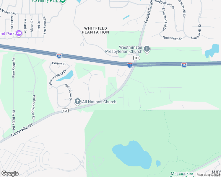 map of restaurants, bars, coffee shops, grocery stores, and more near 4036 Centerville Road in Tallahassee