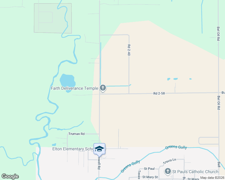 map of restaurants, bars, coffee shops, grocery stores, and more near 4772 Powell Road in Elton