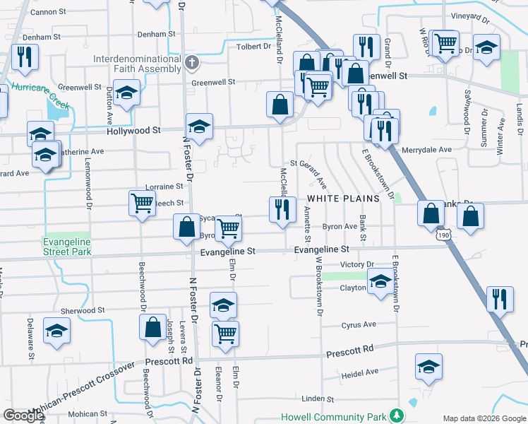map of restaurants, bars, coffee shops, grocery stores, and more near 5304 Sycamore Street in Baton Rouge
