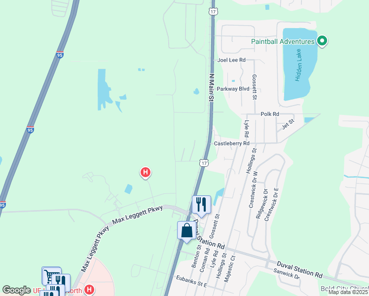 map of restaurants, bars, coffee shops, grocery stores, and more near 9202 2nd Street West in Jacksonville