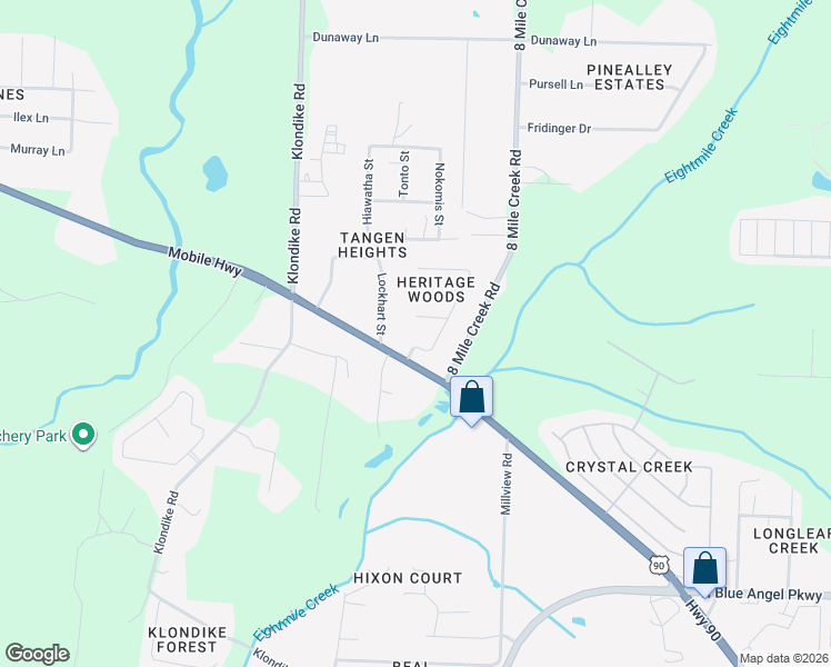 map of restaurants, bars, coffee shops, grocery stores, and more near 7135 Annandale Drive in Pensacola