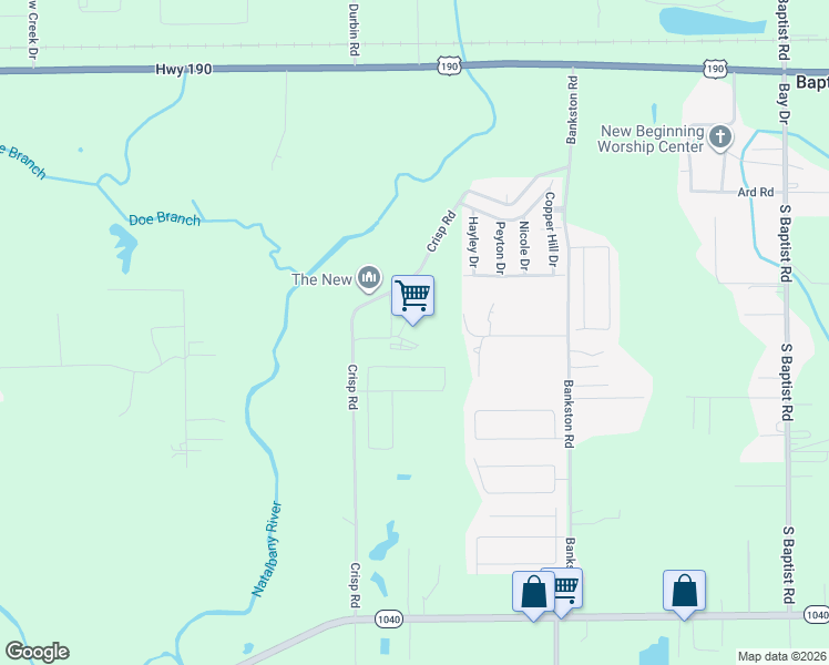 map of restaurants, bars, coffee shops, grocery stores, and more near 11052 Scariano Lane in Hammond
