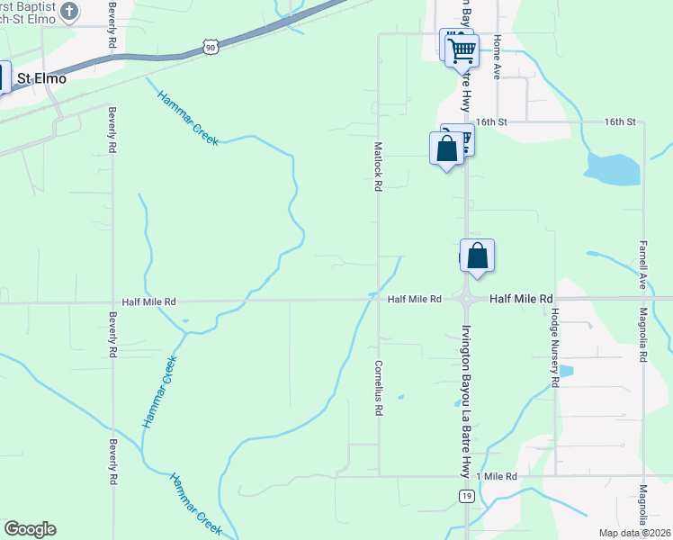 map of restaurants, bars, coffee shops, grocery stores, and more near 9366 Matlock Road in Irvington