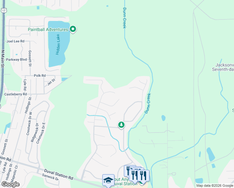 map of restaurants, bars, coffee shops, grocery stores, and more near 14328 Summer Breeze Drive in Jacksonville