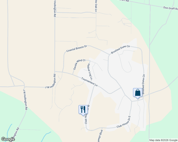 map of restaurants, bars, coffee shops, grocery stores, and more near 345 Gentle Wind Court in Freeport
