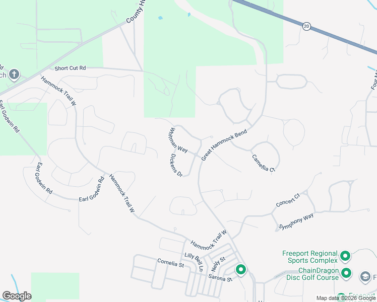 map of restaurants, bars, coffee shops, grocery stores, and more near 98 Whitman Way in Freeport