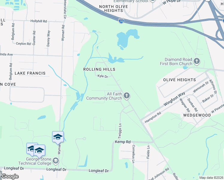 map of restaurants, bars, coffee shops, grocery stores, and more near 1721 Knight Drive in Pensacola
