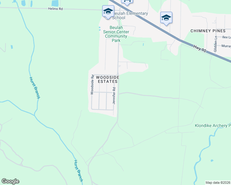 map of restaurants, bars, coffee shops, grocery stores, and more near 7136 Jennifer Road in Pensacola