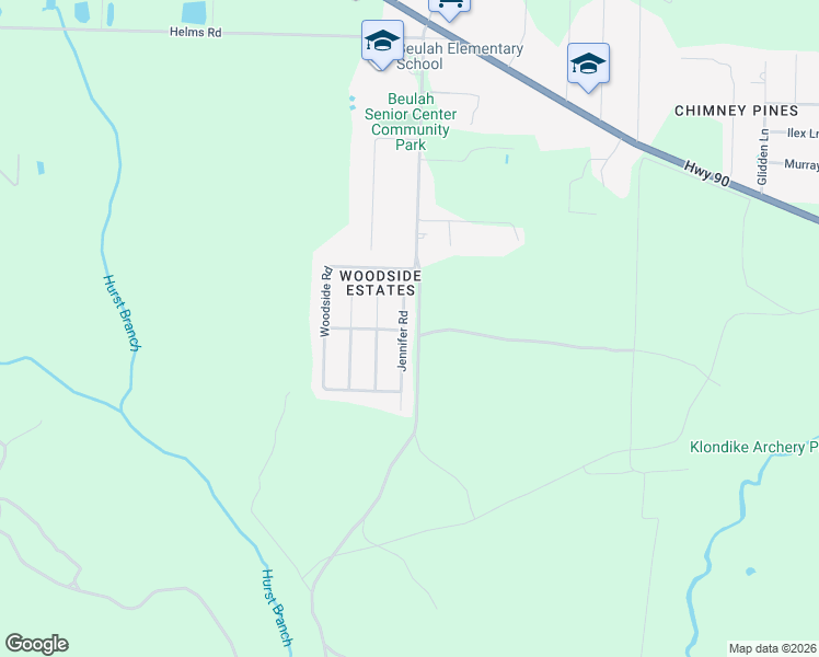 map of restaurants, bars, coffee shops, grocery stores, and more near 7136 Jennifer Road in Pensacola