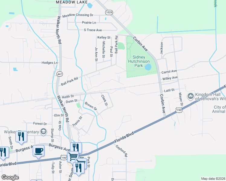map of restaurants, bars, coffee shops, grocery stores, and more near 13732 Perkins Lane in Walker