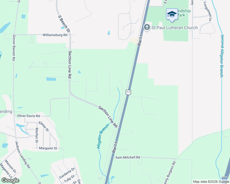 map of restaurants, bars, coffee shops, grocery stores, and more near 12 Ravenwood Drive in Picayune