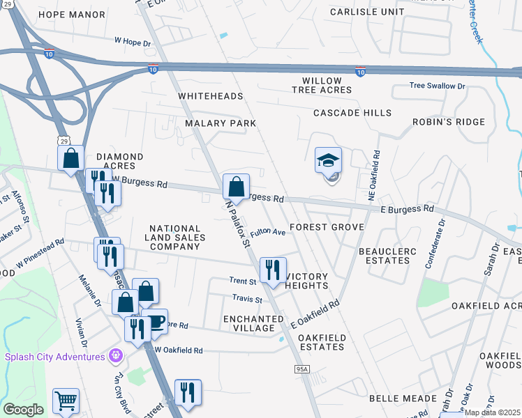 map of restaurants, bars, coffee shops, grocery stores, and more near 15 Clyde Street in Pensacola
