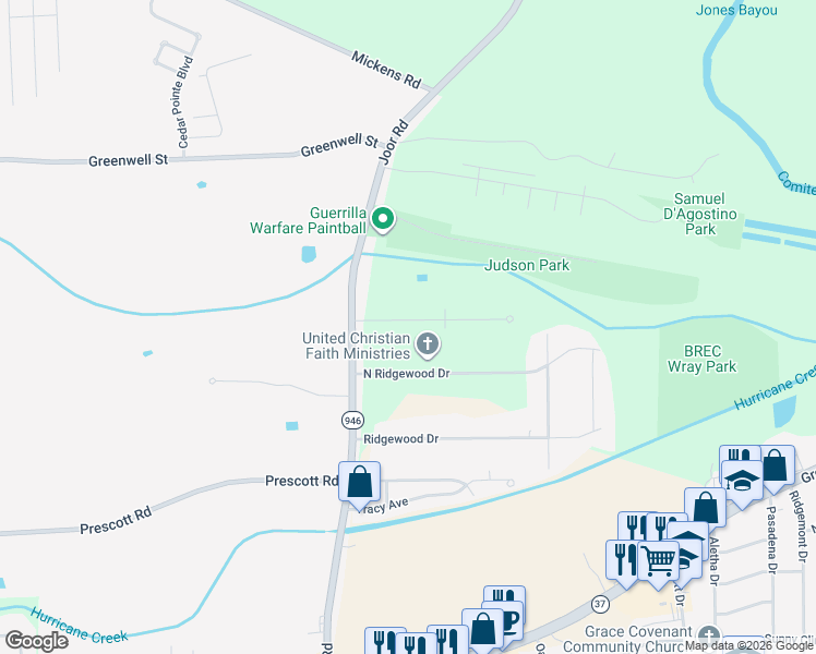 map of restaurants, bars, coffee shops, grocery stores, and more near 9210 Dancy Avenue in Baton Rouge