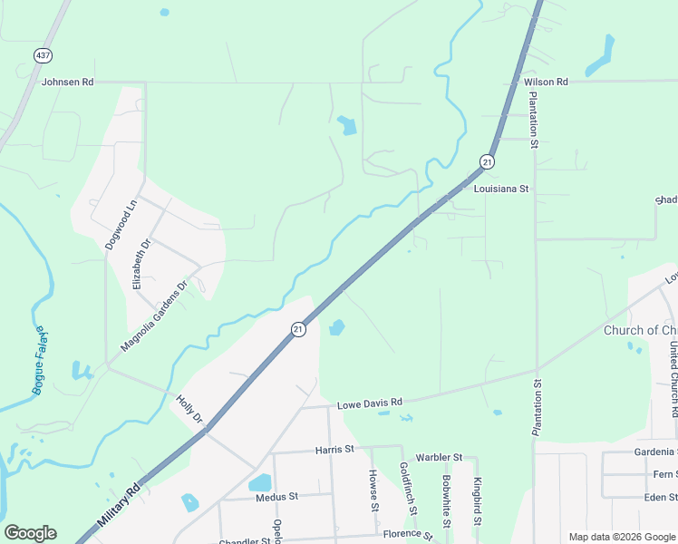 map of restaurants, bars, coffee shops, grocery stores, and more near 73305 Military Road in Covington
