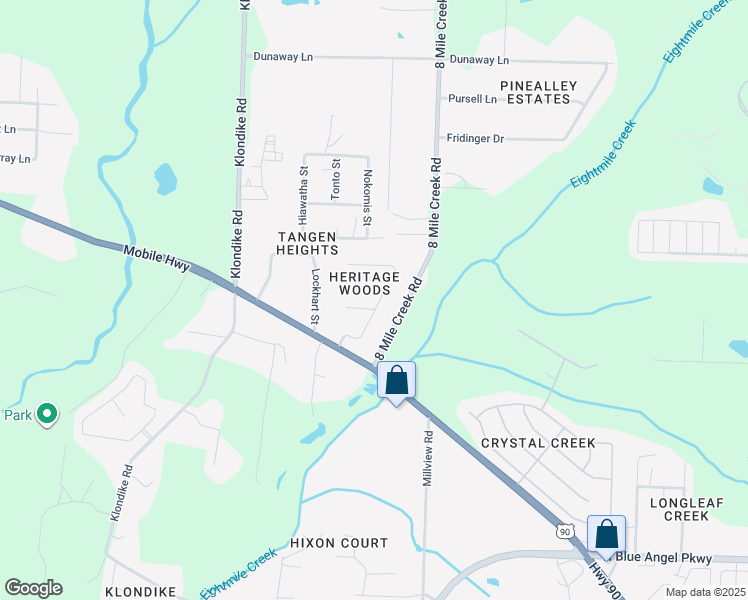 map of restaurants, bars, coffee shops, grocery stores, and more near 7002 Plank Drive in Pensacola