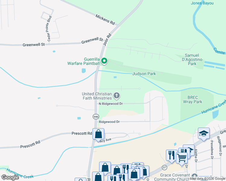 map of restaurants, bars, coffee shops, grocery stores, and more near 9210 Dancy Avenue in Baton Rouge