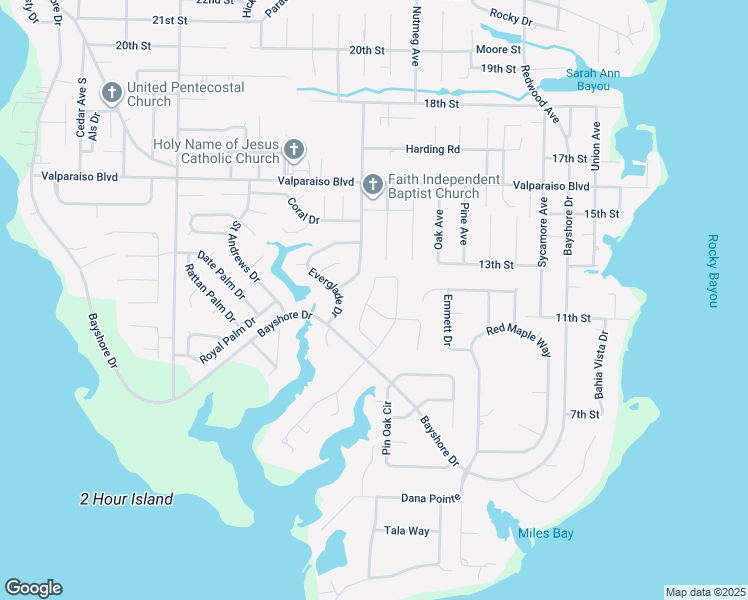map of restaurants, bars, coffee shops, grocery stores, and more near 937 Rue De Palms in Niceville