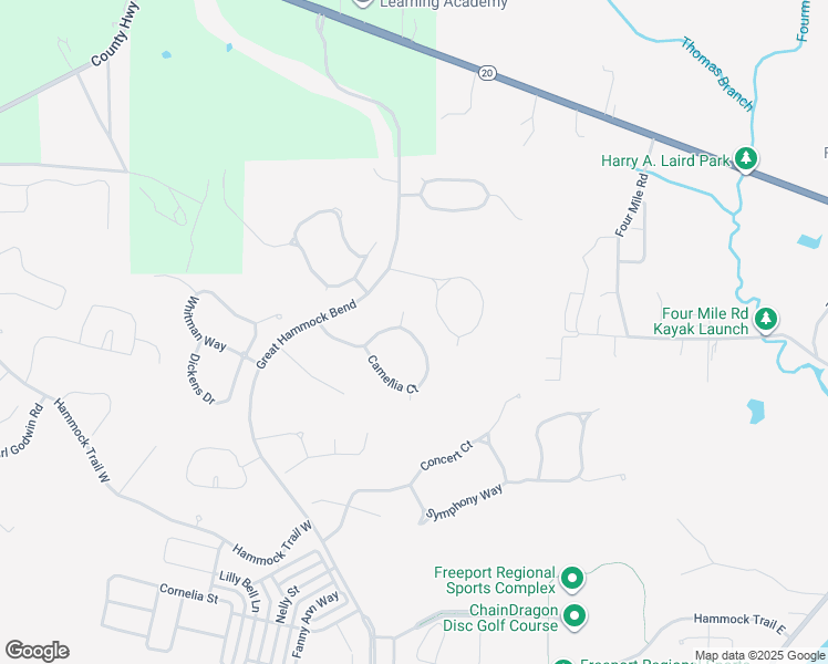 map of restaurants, bars, coffee shops, grocery stores, and more near 446 Camellia Court in Freeport