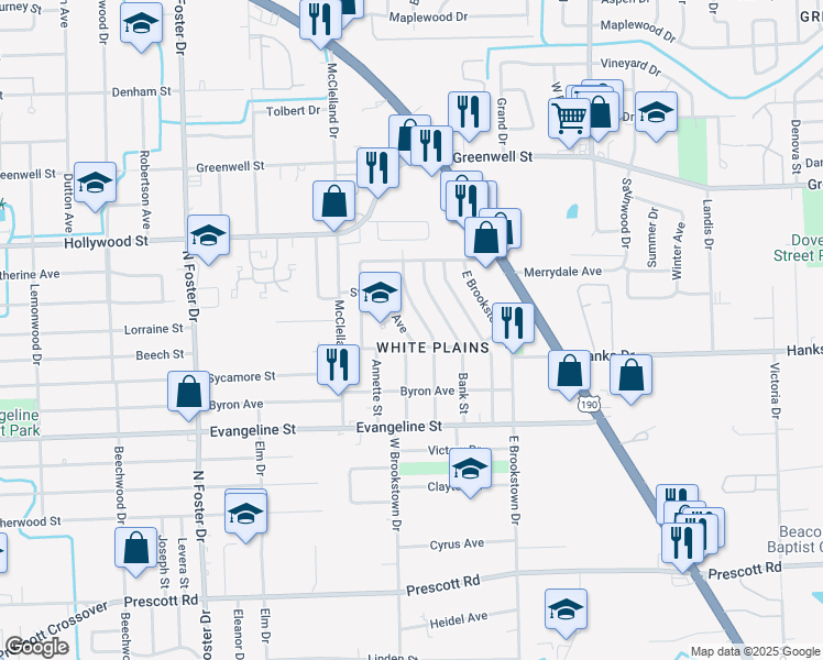 map of restaurants, bars, coffee shops, grocery stores, and more near 5787 Saint Gerard Avenue in Baton Rouge