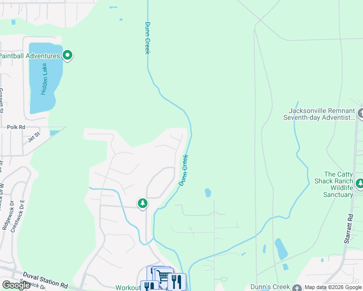 map of restaurants, bars, coffee shops, grocery stores, and more near 840 Reflection Cove Road East in Jacksonville