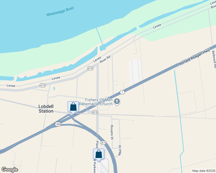 map of restaurants, bars, coffee shops, grocery stores, and more near 2049 Benedetto Lane in Port Allen