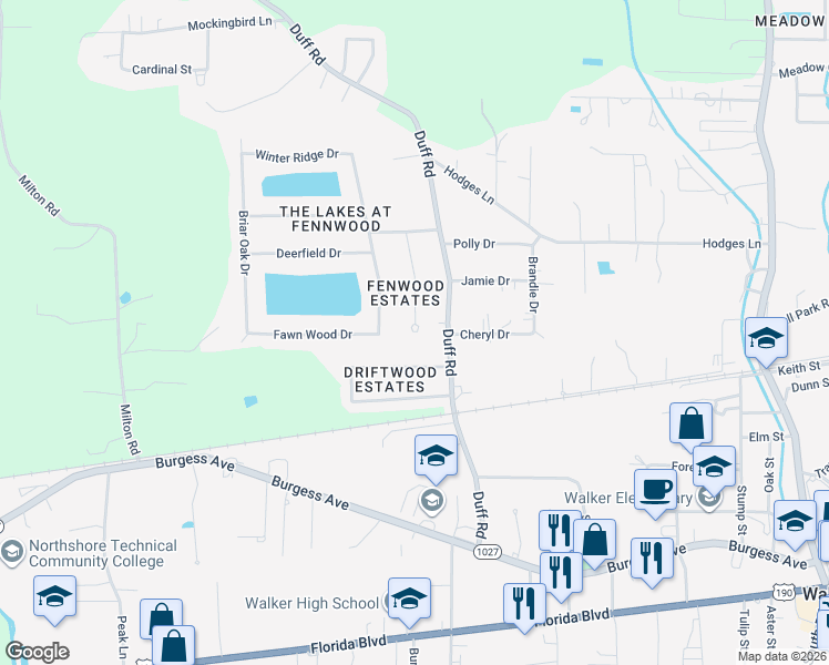 map of restaurants, bars, coffee shops, grocery stores, and more near 32874 Kirbywood Drive in Walker