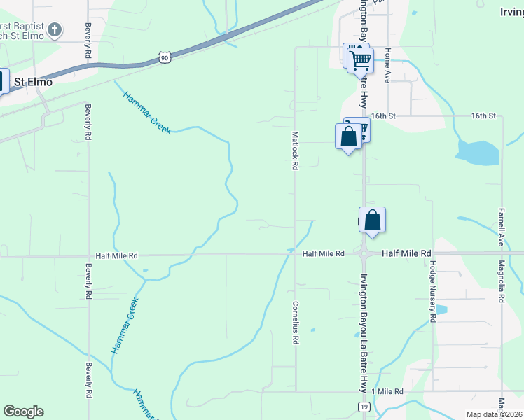 map of restaurants, bars, coffee shops, grocery stores, and more near 9366 Matlock Road in Irvington