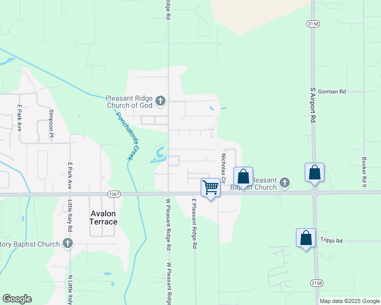 map of restaurants, bars, coffee shops, grocery stores, and more near 18056 East Gate Drive in Hammond