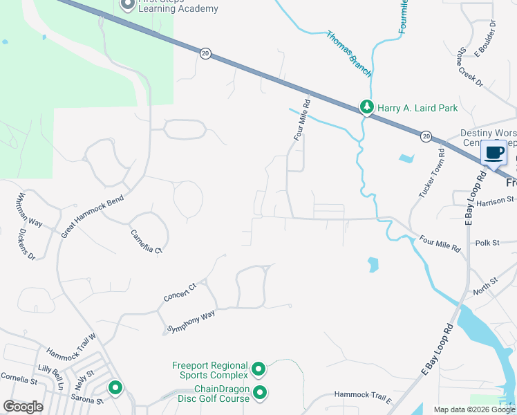 map of restaurants, bars, coffee shops, grocery stores, and more near 197 Caswell Branch Road in Freeport