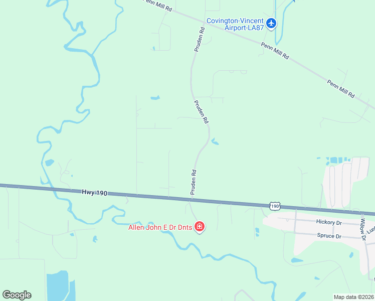 map of restaurants, bars, coffee shops, grocery stores, and more near 73121 Pruden Road in Covington